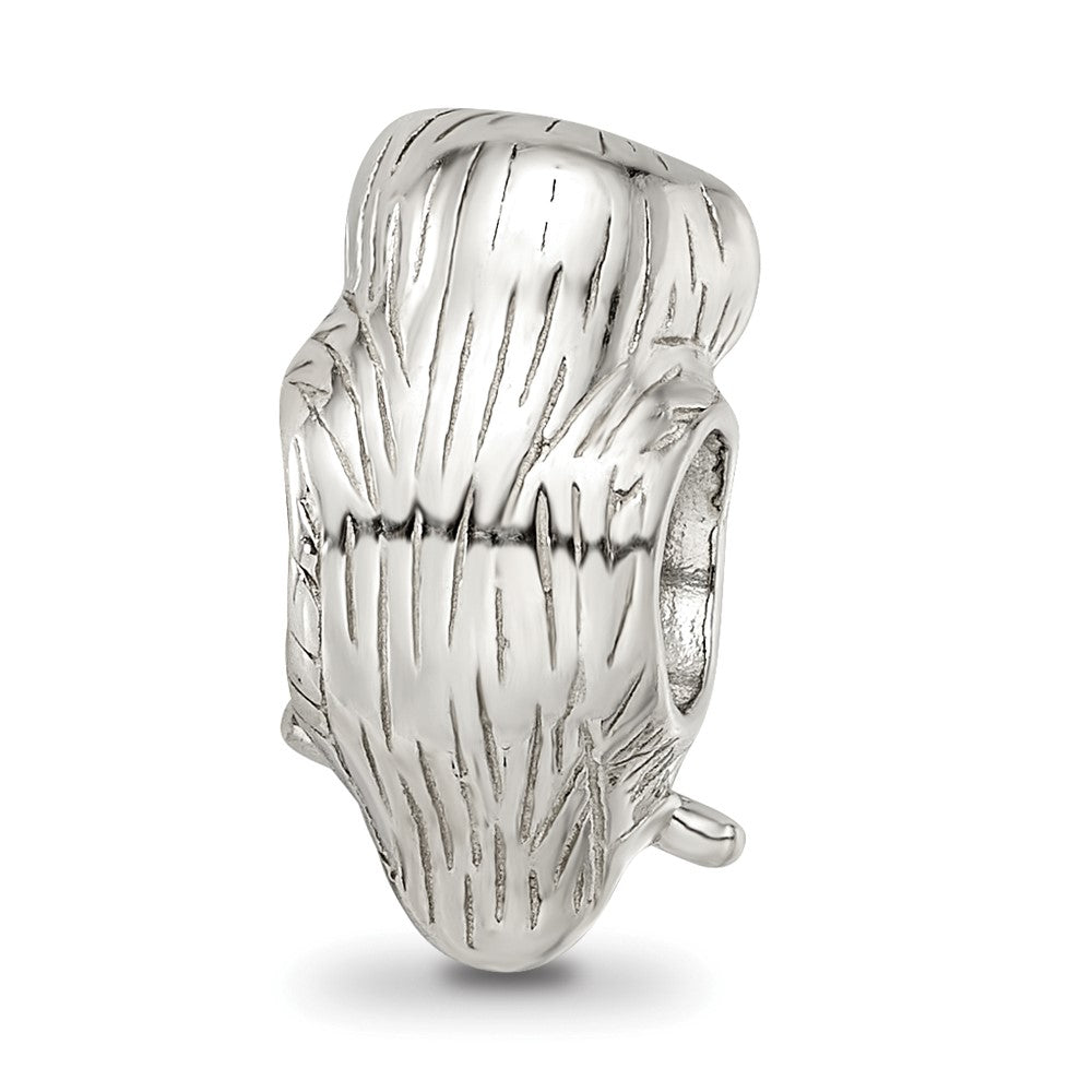 Reflections 925 Sterling Silver Brown Enameled Wise Owl Bead 13 x 8 mm.