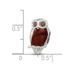 Reflections 925 Sterling Silver Brown Enameled Wise Owl Bead 13 x 8 mm.