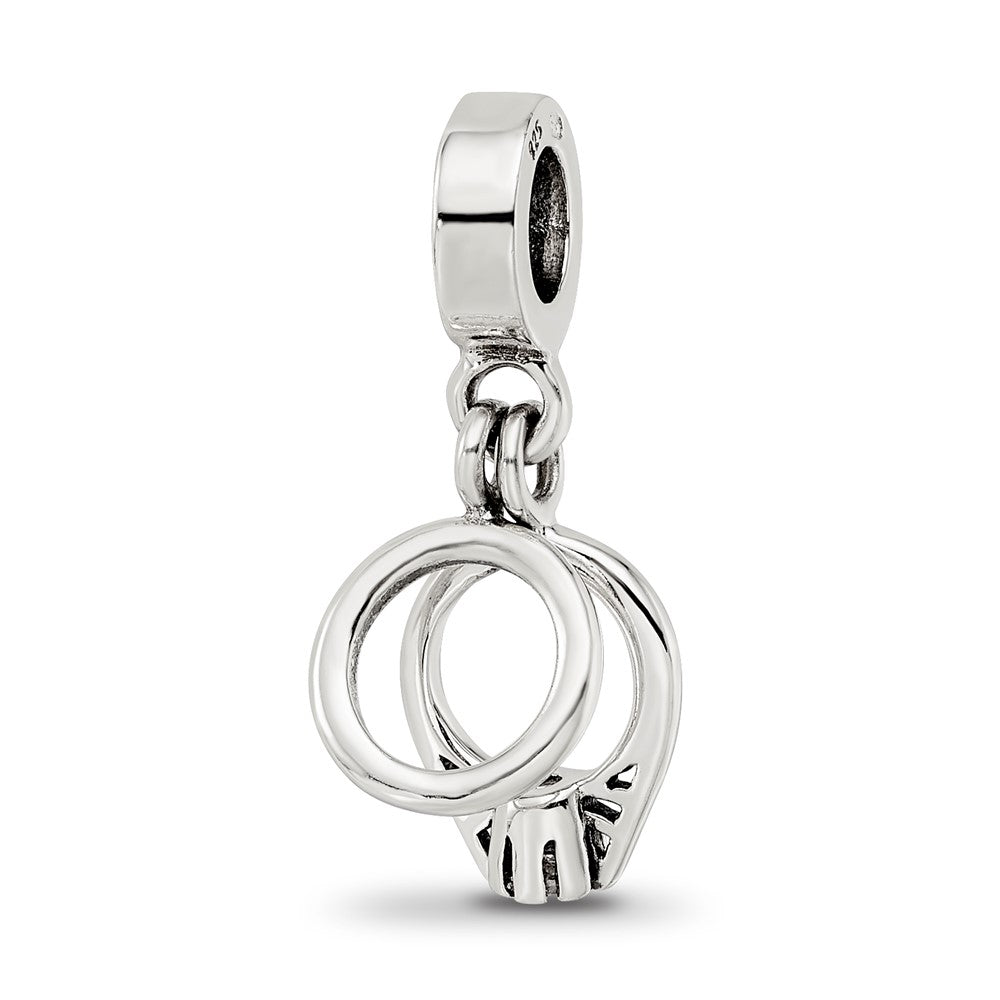 Reflections 925 Sterling Silver CZ Bridal Rings Dangle Bead 19 x 8 mm
