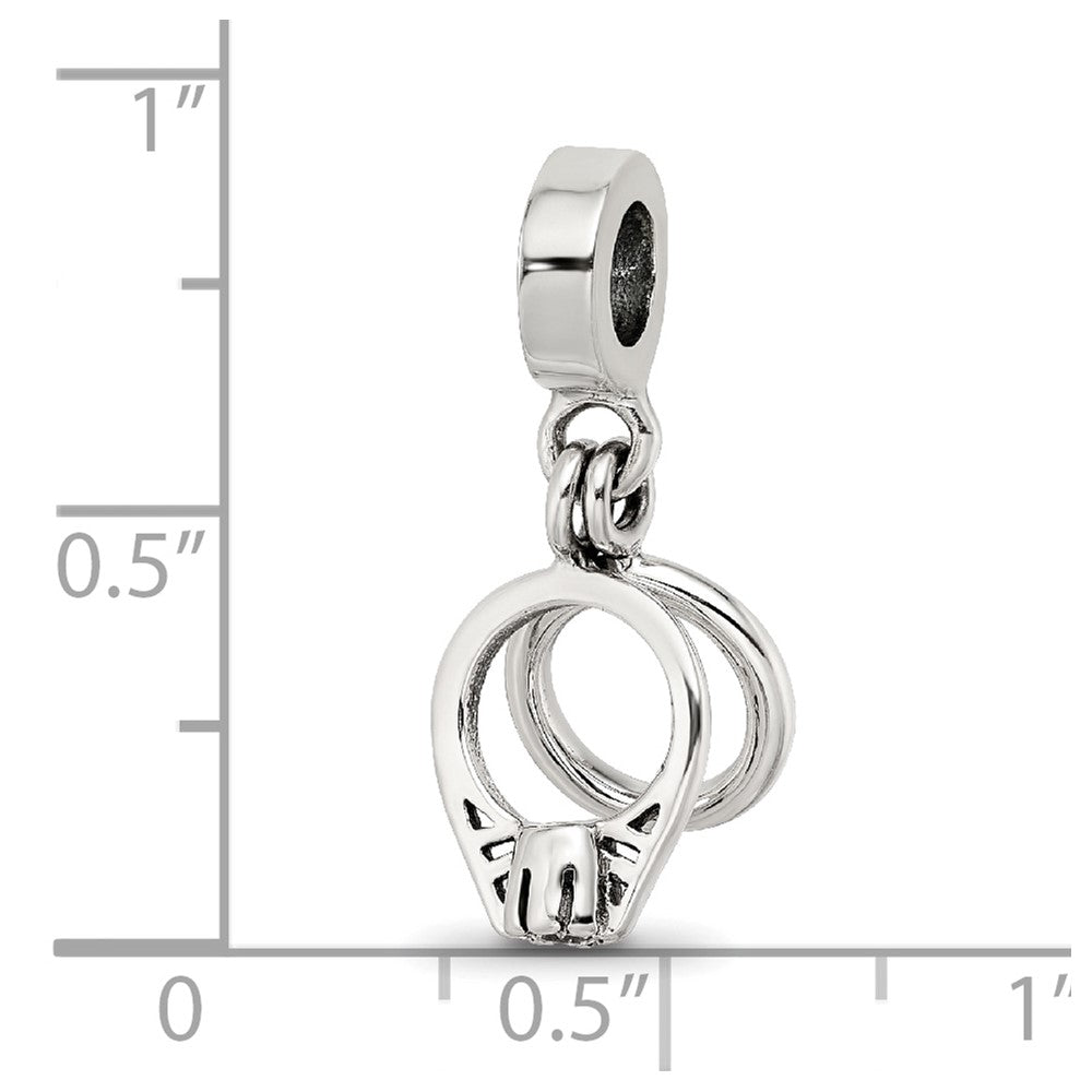 Reflections 925 Sterling Silver CZ Bridal Rings Dangle Bead 19 x 8 mm