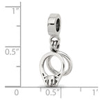 Reflections 925 Sterling Silver CZ Bridal Rings Dangle Bead 19 x 8 mm