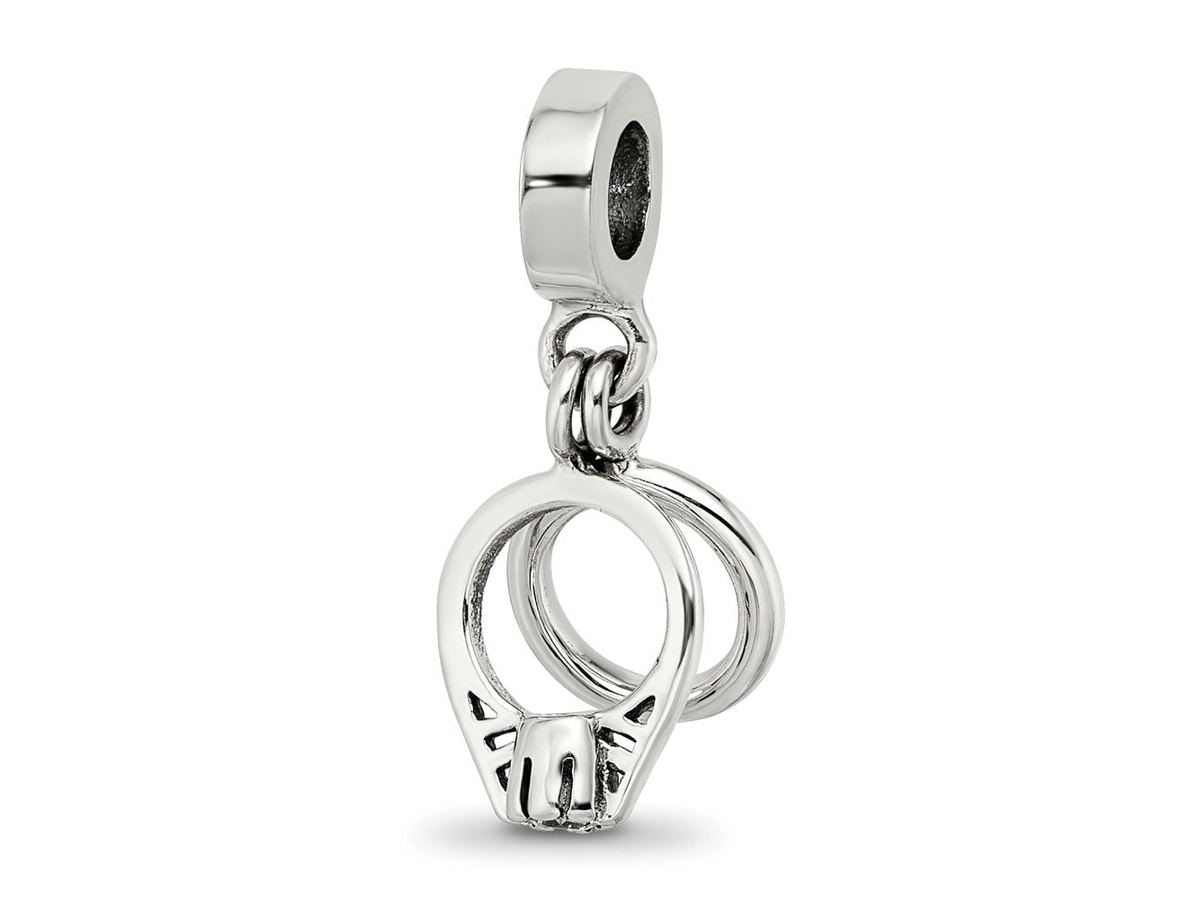 Reflections 925 Sterling Silver CZ Bridal Rings Dangle Bead 19 x 8 mm