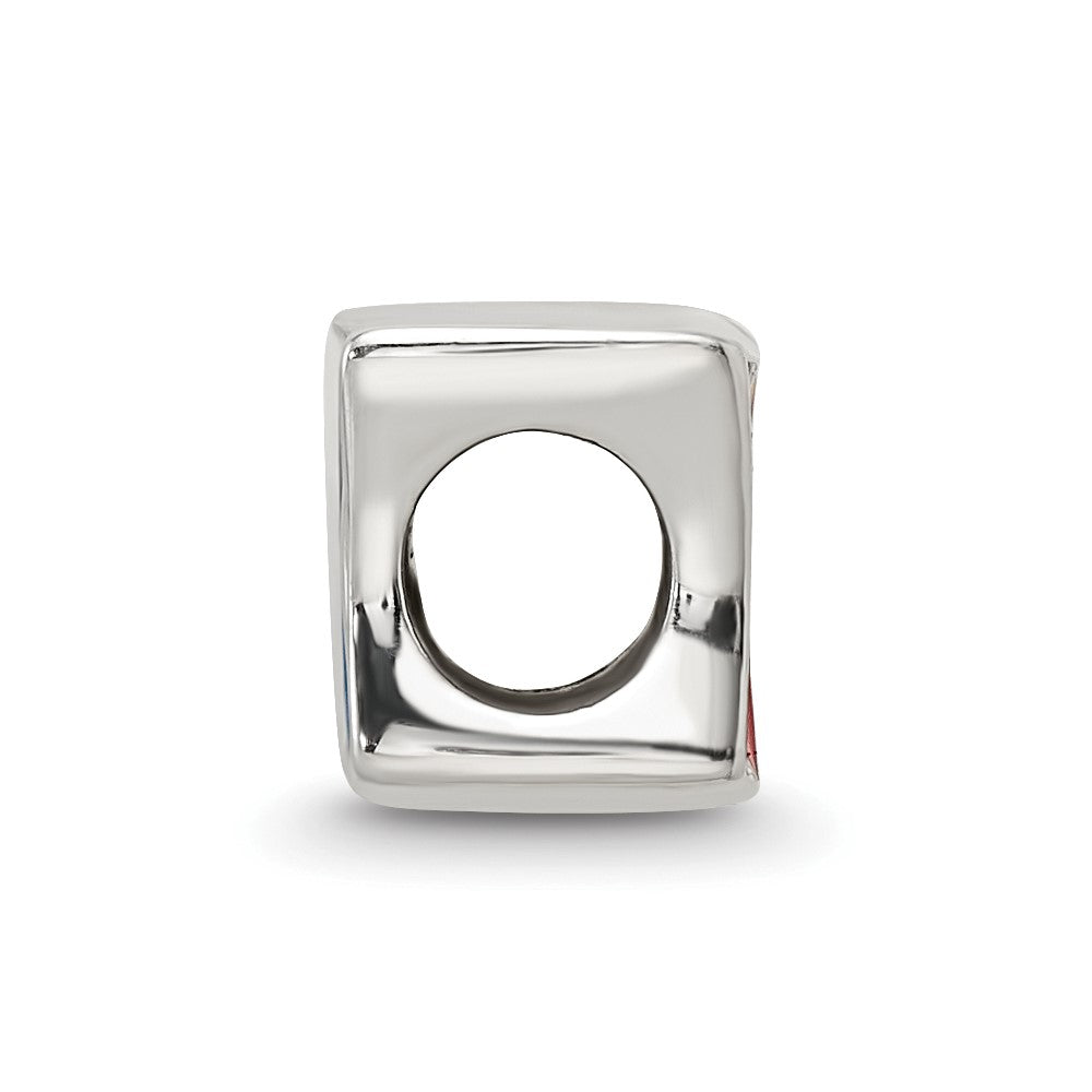 Reflections 925 Sterling Silver Enameled France Flag Bead 7 x 10 mm.