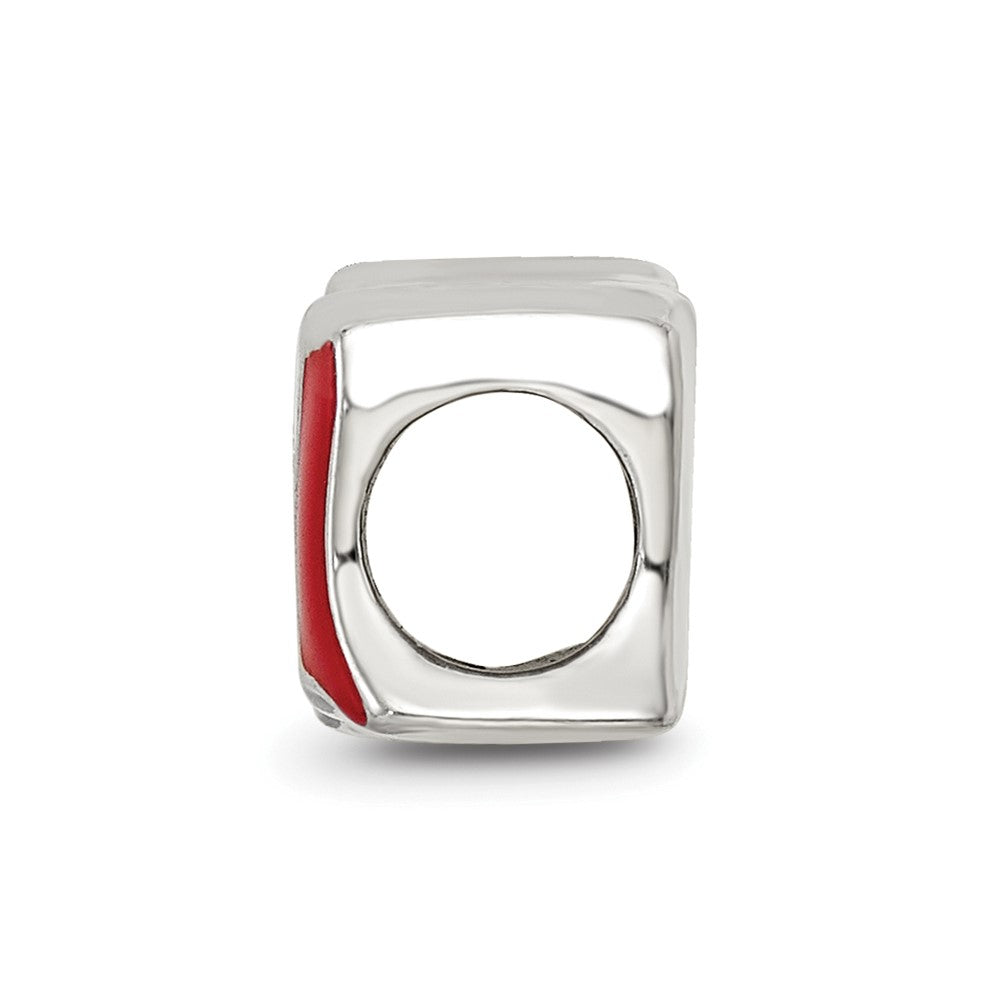 Reflections 925 Sterling Silver Enameled Mexico Flag Bead 7 x 10 mm.