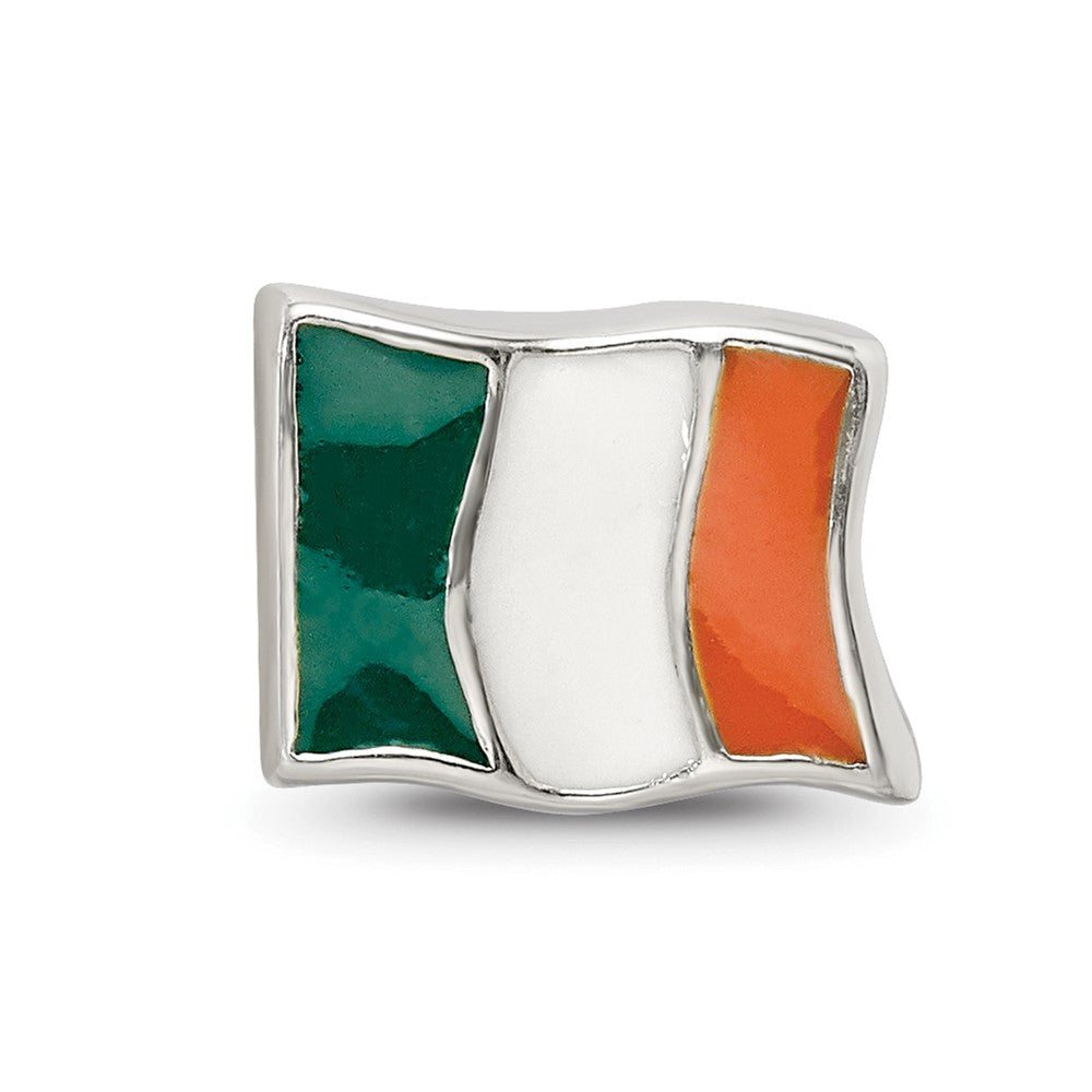 Reflections 925 Sterling Silver Enameled Ireland Flag Bead 7 x 10 mm.
