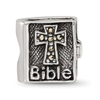 Reflections 925 Sterling Silver Marcasite Cross Bible Bead 10 x 10 mm.