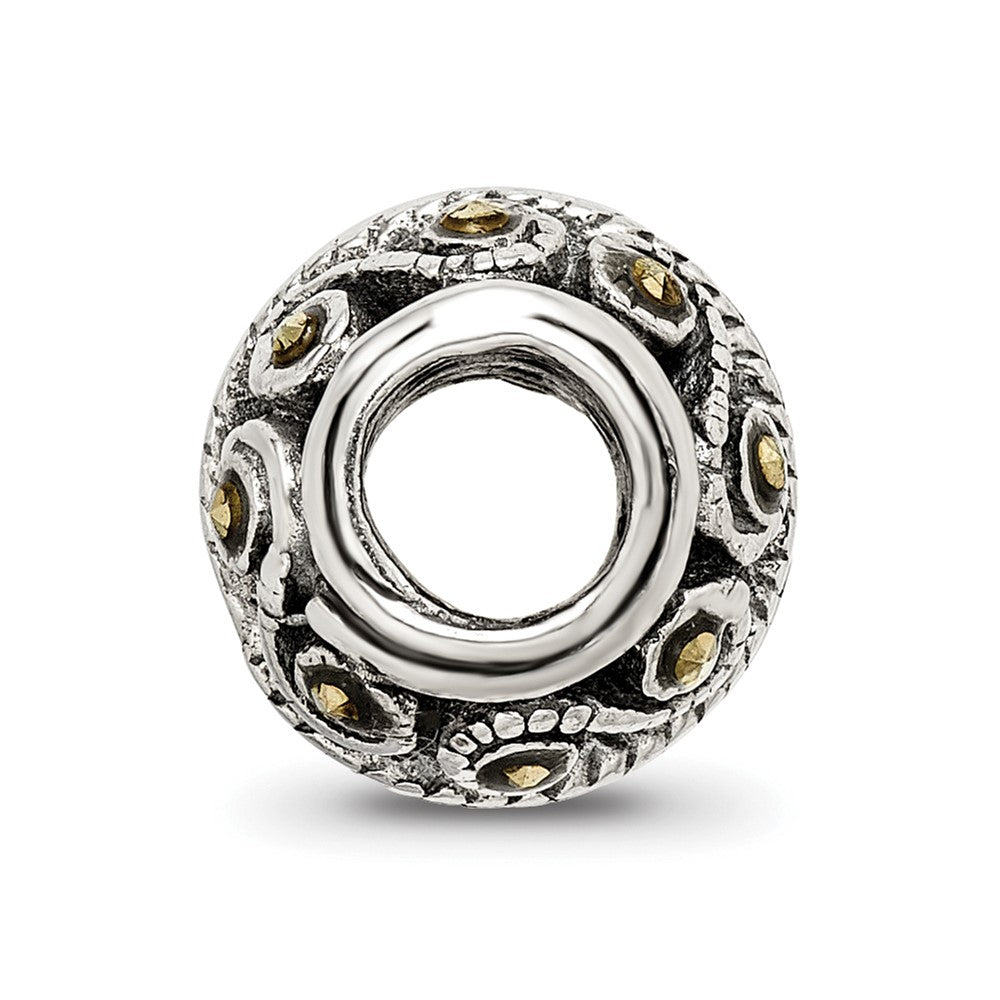 Reflections 925 Sterling Silver Marcasite Bali Bead 10 x 9 mm.
