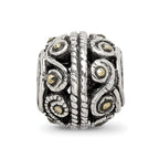 Reflections 925 Sterling Silver Marcasite Bali Bead 10 x 9 mm.