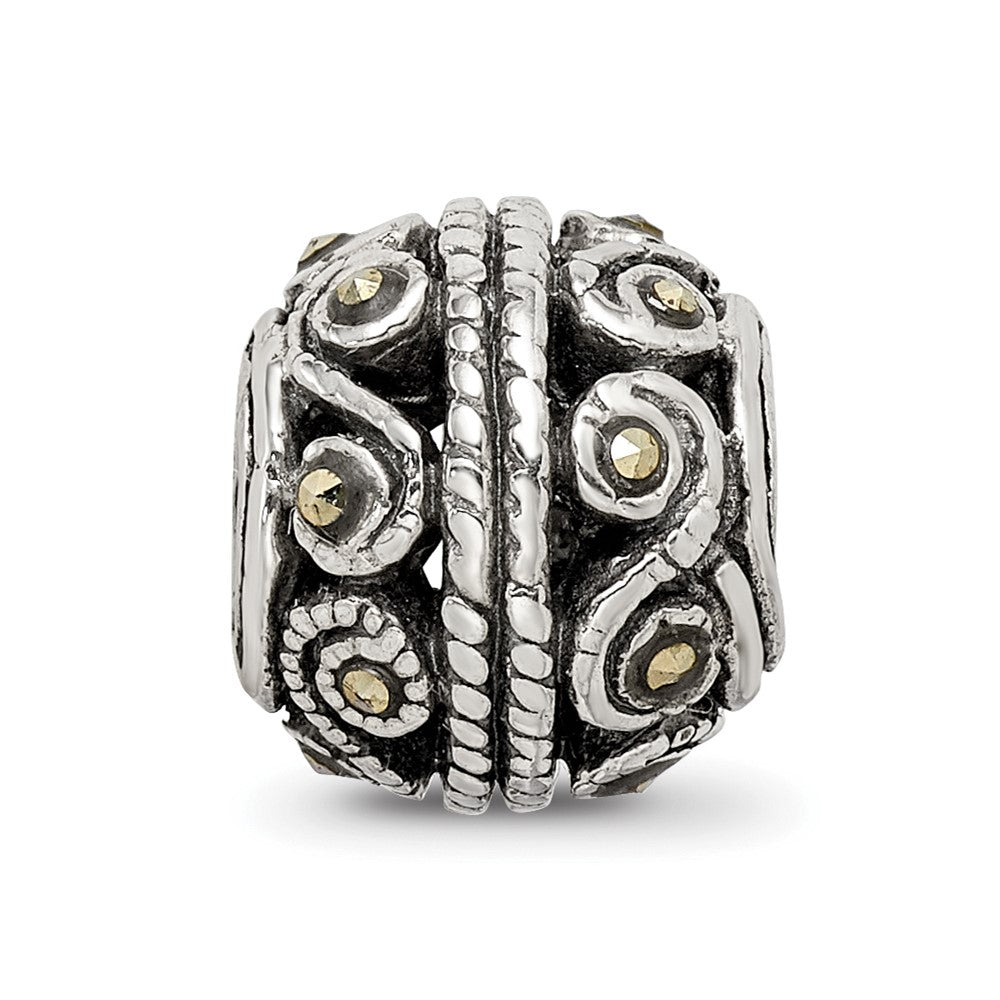Reflections 925 Sterling Silver Marcasite Bali Bead 10 x 9 mm.