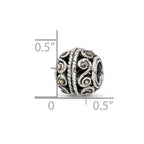 Reflections 925 Sterling Silver Marcasite Bali Bead 10 x 9 mm.