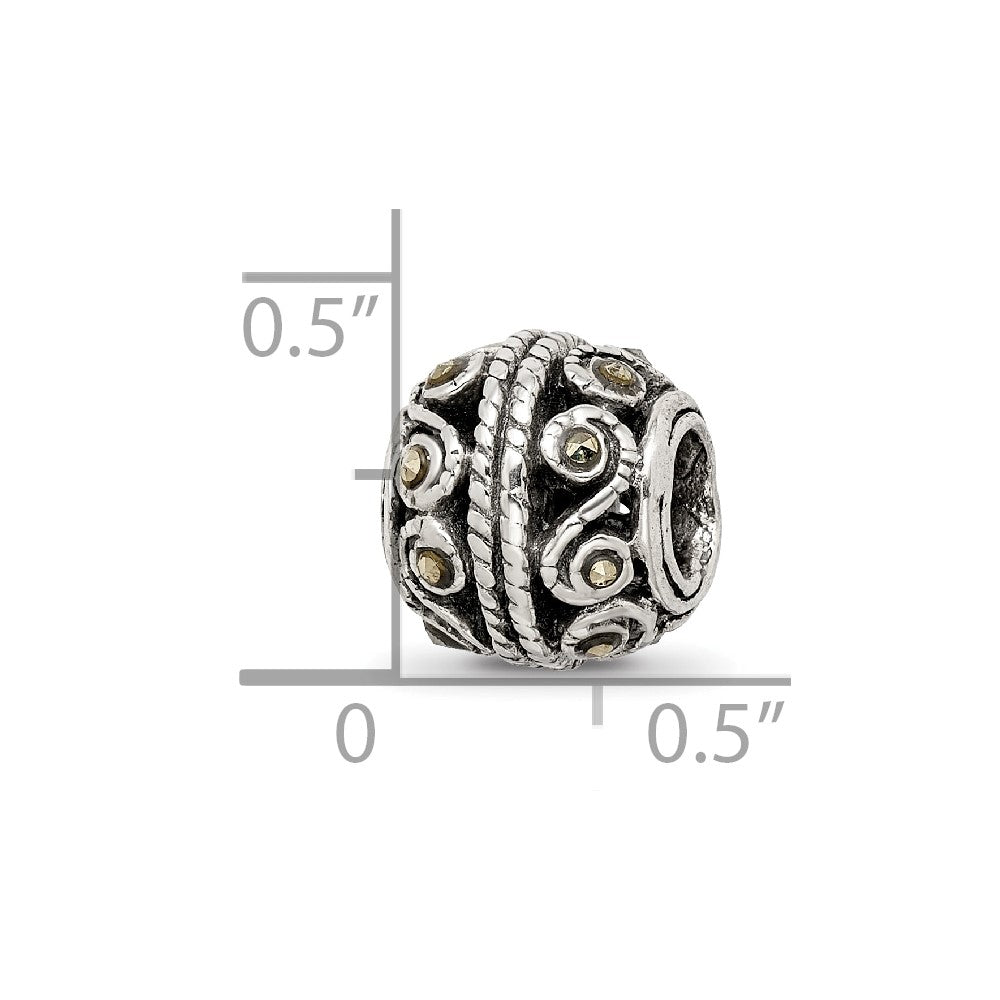 Reflections 925 Sterling Silver Marcasite Bali Bead 10 x 9 mm.