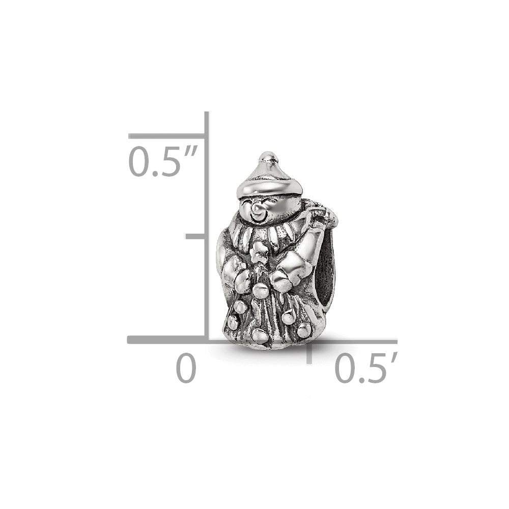 Reflections 925 Sterling Silver Snowman Bead 10 x 6 mm.