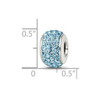 Reflections 925 Sterling Silver Sky Blue Full Preciosa Crystal Bead 12 x 8 mm