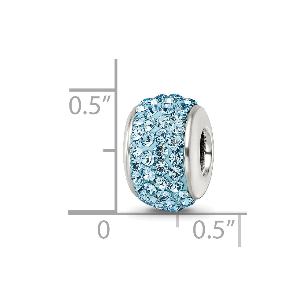 Reflections 925 Sterling Silver Sky Blue Full Preciosa Crystal Bead 12 x 8 mm