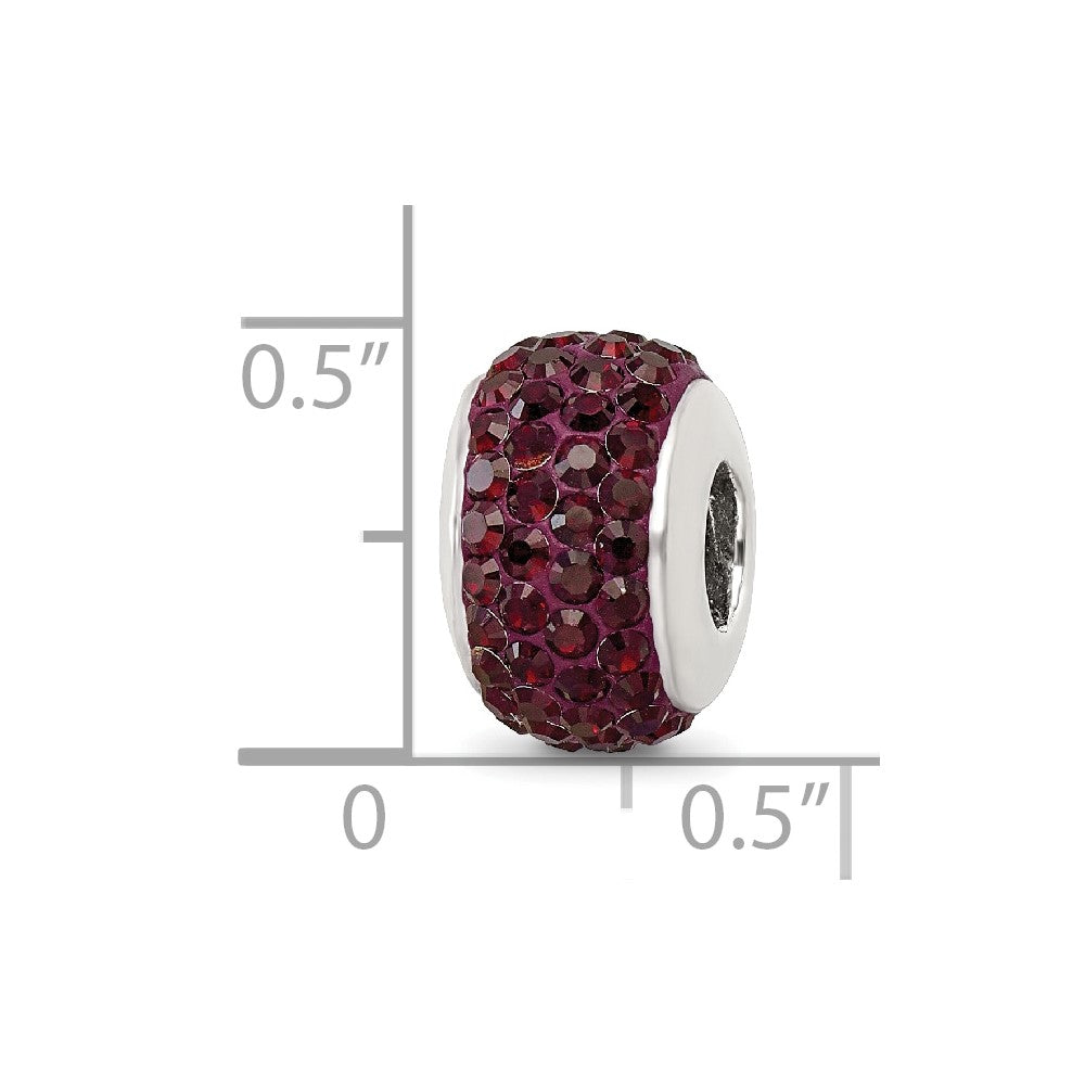 Reflections 925 Sterling Silver Crimson Full Preciosa Crystal Bead 12 x 8 mm