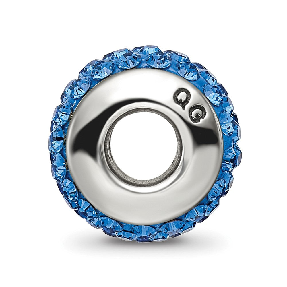 Reflections 925 Sterling Silver Medium Blue Full Preciosa Crystal Bead 12 x 8 mm
