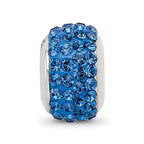 Reflections 925 Sterling Silver Medium Blue Full Preciosa Crystal Bead 12 x 8 mm