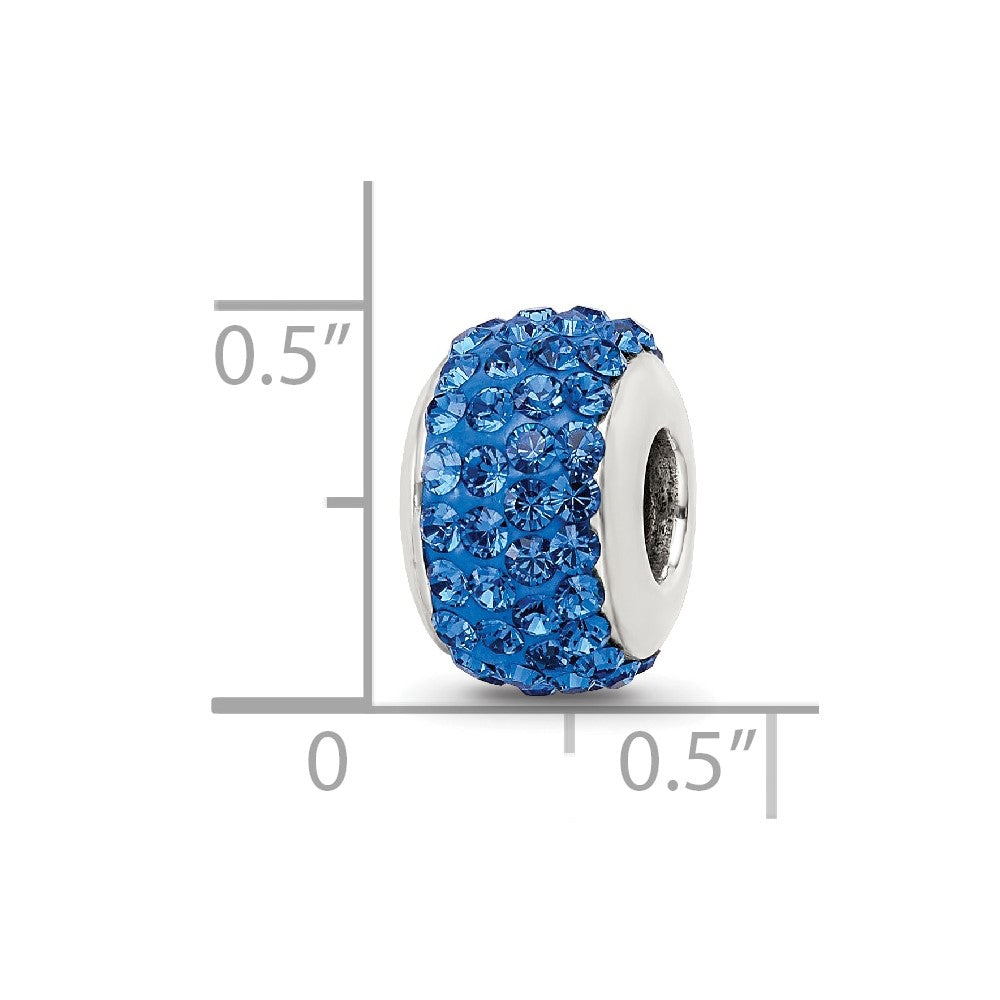 Reflections 925 Sterling Silver Medium Blue Full Preciosa Crystal Bead 12 x 8 mm