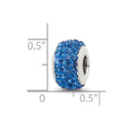 Reflections 925 Sterling Silver Medium Blue Full Preciosa Crystal Bead 12 x 8 mm