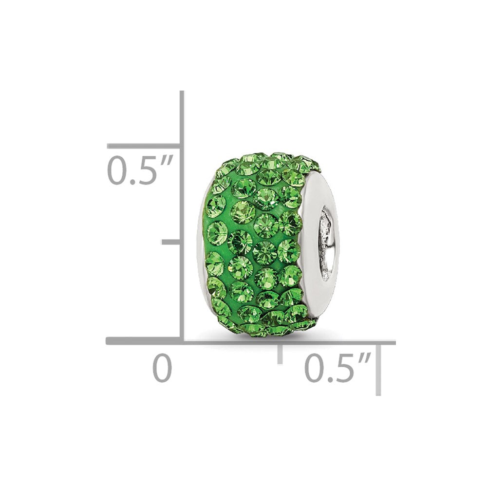Reflections 925 Sterling Silver Green Full Preciosa Crystal Bead 12 x 8 mm
