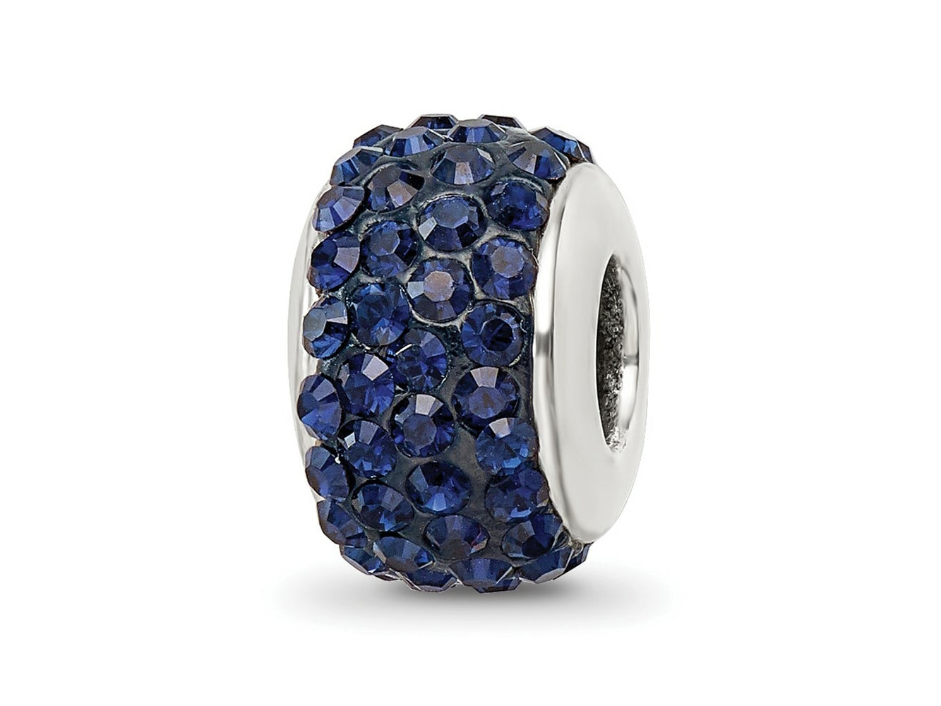 Reflections 925 Sterling Silver Dark Blue/Navy Full Preciosa Crystal Bead 10 x 4 mm
