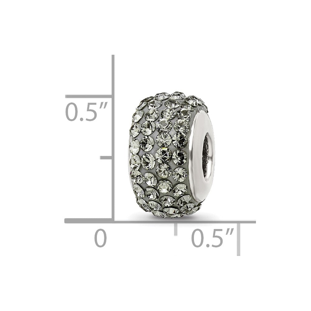 Reflections 925 Sterling Silver Silver/Grey Full Preciosa Crystal Bead 12 x 8 mm