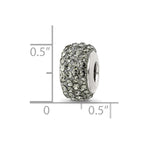 Reflections 925 Sterling Silver Silver/Grey Full Preciosa Crystal Bead 12 x 8 mm