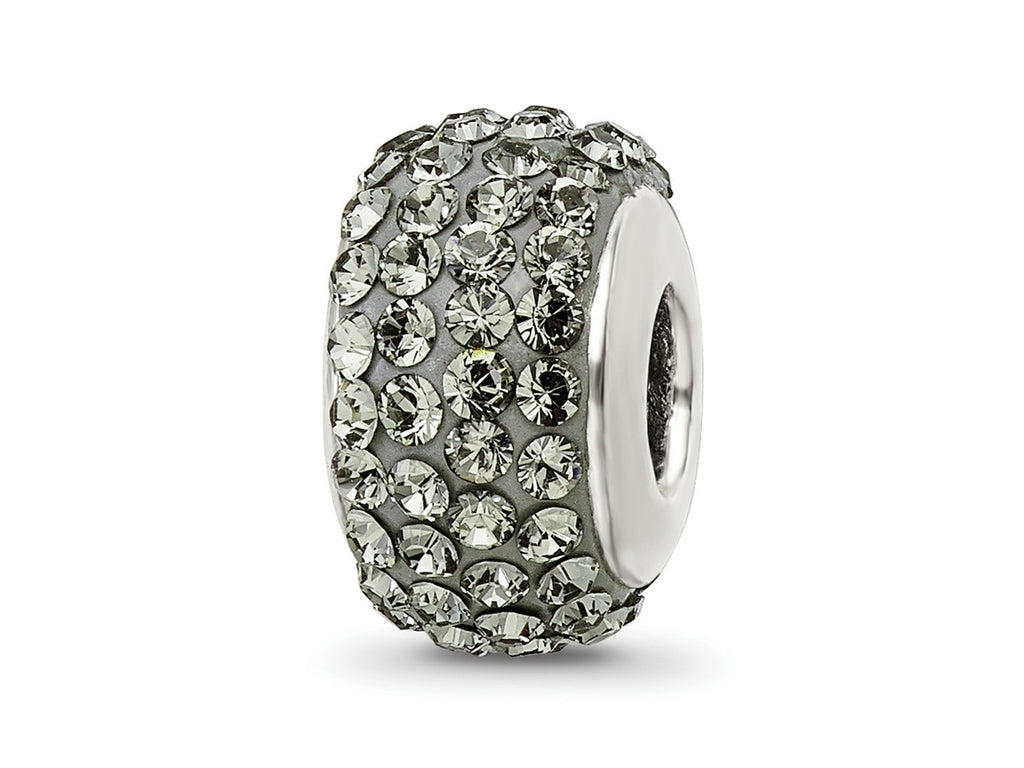 Reflections 925 Sterling Silver Silver/Grey Full Preciosa Crystal Bead 12 x 8 mm