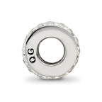 Reflections 925 Sterling Silver Double Row White Preciosa Crystal Bead 10 x 4 mm