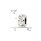 Reflections 925 Sterling Silver Double Row White Preciosa Crystal Bead 10 x 4 mm
