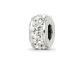 Reflections 925 Sterling Silver Double Row White Preciosa Crystal Bead 10 x 4 mm
