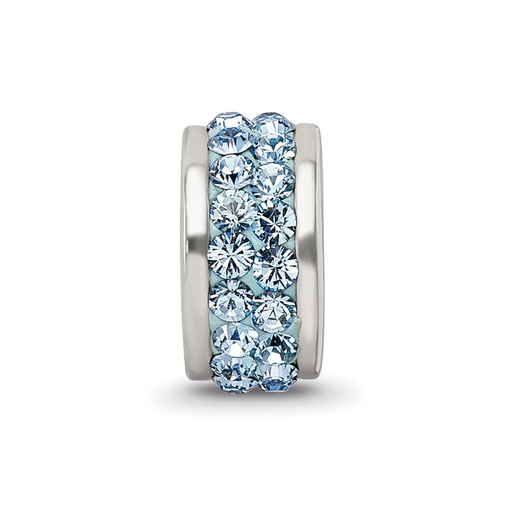 Reflections 925 Sterling Silver Sky Blue Double Row Preciosa Crystal Bead 10 x 4 mm