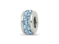 Reflections 925 Sterling Silver Sky Blue Double Row Preciosa Crystal Bead 10 x 4 mm
