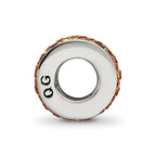 Reflections 925 Sterling Silver Orange Double Row Preciosa Crystal Bead 10 x 4 mm
