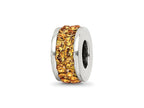 Reflections 925 Sterling Silver Orange Double Row Preciosa Crystal Bead 10 x 4 mm