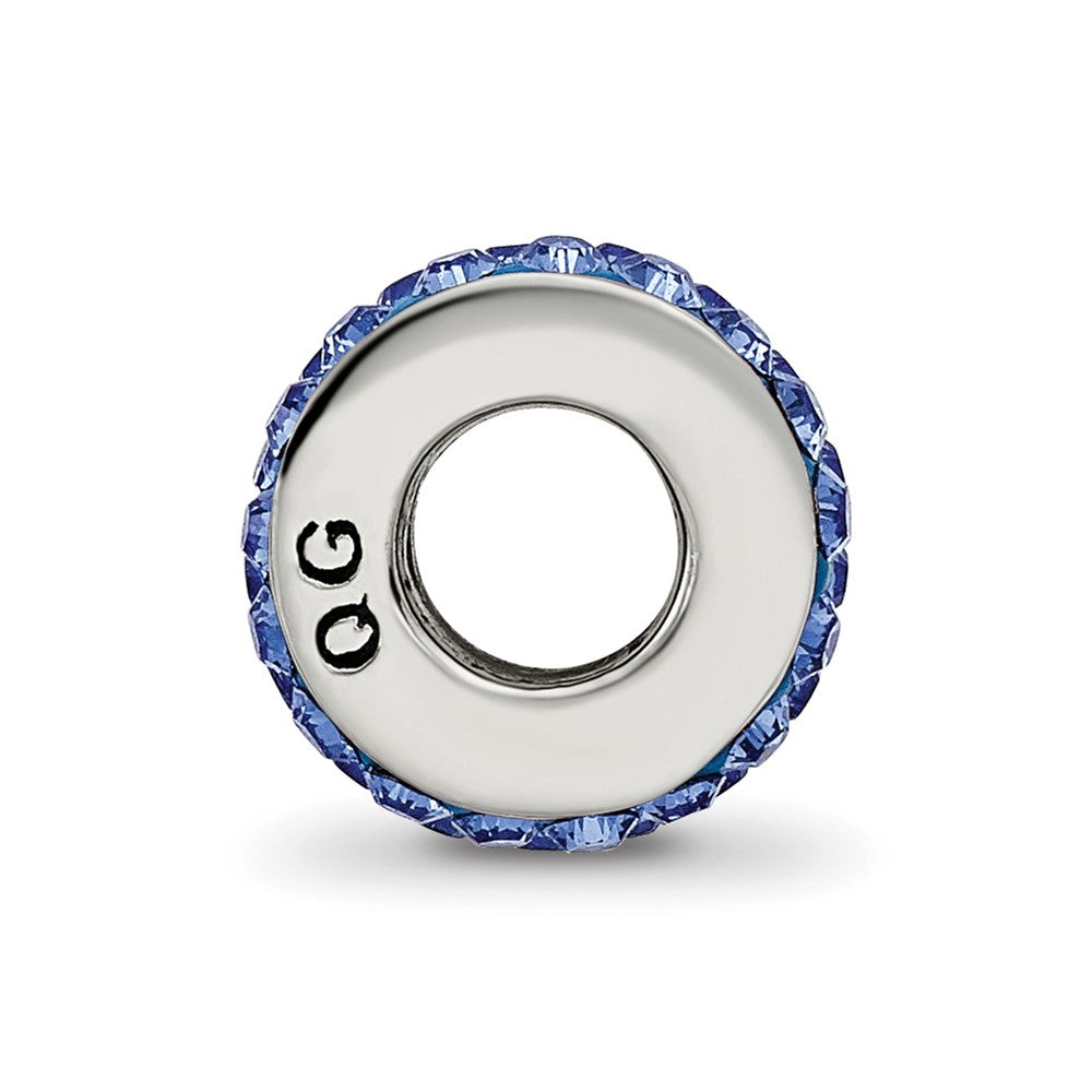 Reflections 925 Sterling Silver Blue Double Row Preciosa Crystal Bead 10 x 4 mm