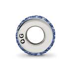Reflections 925 Sterling Silver Blue Double Row Preciosa Crystal Bead 10 x 4 mm