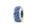 Reflections 925 Sterling Silver Blue Double Row Preciosa Crystal Bead 10 x 4 mm