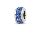 Reflections 925 Sterling Silver Blue Double Row Preciosa Crystal Bead 10 x 4 mm