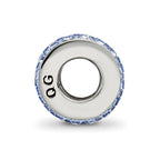 Reflections 925 Sterling Silver Light Blue Double Row Preciosa Crystal Bead 10 x 4 mm