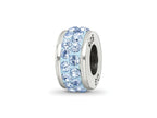 Reflections 925 Sterling Silver Light Blue Double Row Preciosa Crystal Bead 10 x 4 mm