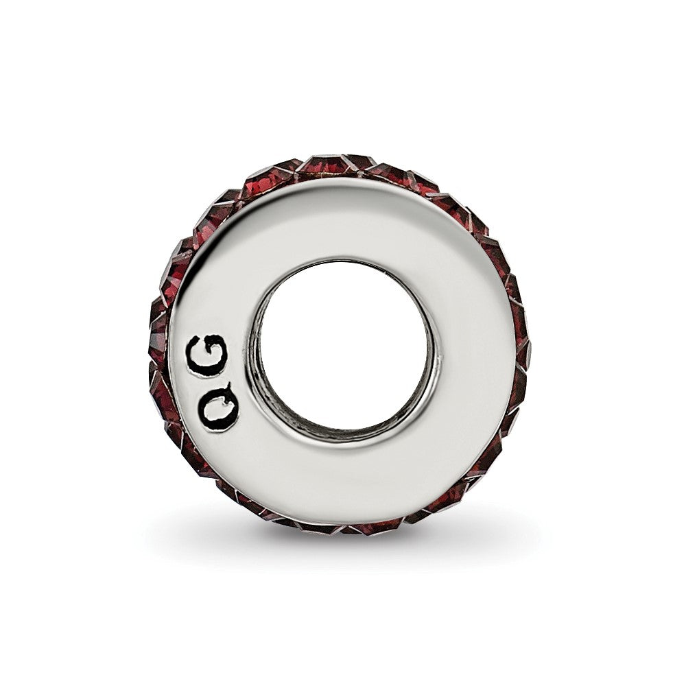 Reflections 925 Sterling Silver Crimson Double Row Preciosa Crystal Bead 10 x 4 mm