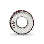 Reflections 925 Sterling Silver Crimson Double Row Preciosa Crystal Bead 10 x 4 mm