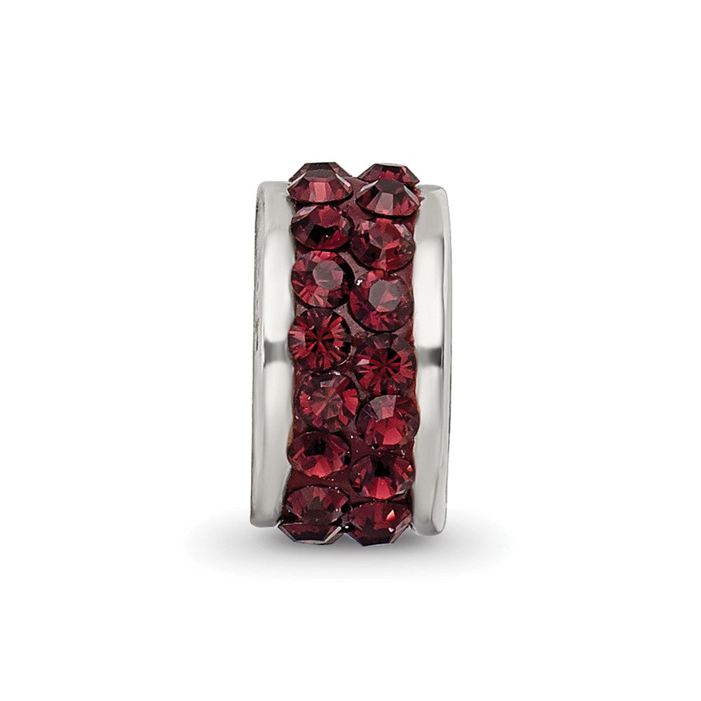 Reflections 925 Sterling Silver Crimson Double Row Preciosa Crystal Bead 10 x 4 mm