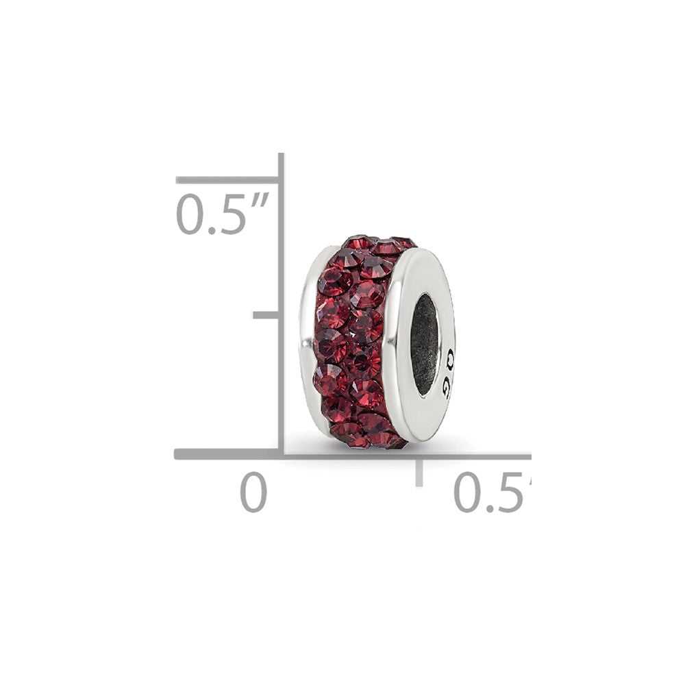 Reflections 925 Sterling Silver Crimson Double Row Preciosa Crystal Bead 10 x 4 mm