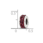 Reflections 925 Sterling Silver Crimson Double Row Preciosa Crystal Bead 10 x 4 mm