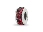 Reflections 925 Sterling Silver Crimson Double Row Preciosa Crystal Bead 10 x 4 mm