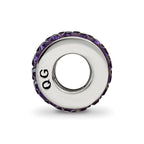Reflections 925 Sterling Silver Purple Double Row Preciosa Crystal Bead 10 x 4 mm