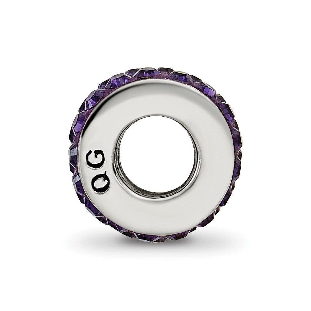 Reflections 925 Sterling Silver Purple Double Row Preciosa Crystal Bead 10 x 4 mm