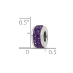 Reflections 925 Sterling Silver Purple Double Row Preciosa Crystal Bead 10 x 4 mm